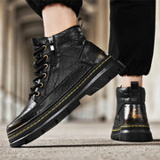 Men's High Top Boots Are Fashionable and Versatile Easy To Match with Lightweight and Non Slip British Style Men's Casual Shoes