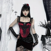 New Autumn Gothic Style Composite Lace Corset Top - Women's Spliced Design Blouse for Office, Dating & Street Wear