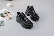 New Arrival Dark Gothic Dad Shoes | Heavy - Metal Punk Thick - Soled Women's Boots