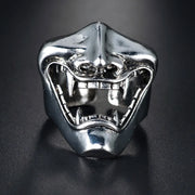 Gothic Teeth Vampire Ring For Men Women Retro Creative Hiphop Half Face Skull Mask Rings Punk Party Jewelry