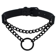 Choker Collar Necklace Woman Black Punk Sexy PU Leather Heart Lock Key Spike Chocker Gothic Cosplay Accessories Party Jewelry