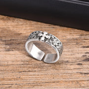 Gothic Personality Cross Rings for Men Women,Trendsetter Retro Copper Ring Jewelry,Hip-hop Punk Style Opening Adjustable Ring