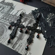 Gothic Anhe Cross Dark Style Women's Earrings Halloween Party Role Playing Niche Fashion Retro Party Paired Personalized Earring