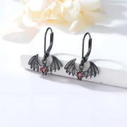 Gothic Bat Earrings 925 Sterling Silver Halloween Leverback Earrings Jewelry Halloween Christmas Gifts for Women