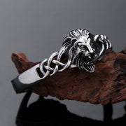 Gothic Vintage Domineering Lion Head Bracelet For Men 316L Stainless Steel Punk Hip Hop Opening Bracelets Fashion Jewelry Gifts