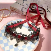 Gothic Collar Necklace Elegant Black Lace Bowkot Choker Necklace Y2K Choker Short Chain Necklace Fashion Jewelry