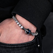 Gothic Men Eagle Claw Tiger Eye Natural Stone Bracelet for Men Stainless Steel Dragon Claw Beaded Bracelets Jewelry Gift