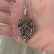 Gothic Chandelier Pendant Necklace Classic Medieval Retro Punk Fashion Statement Cathedral Hollow Necklace Birthday Gift