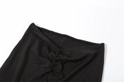 Gothic Mermaid Trumpet Skirt for Women Darkwear Sexy Hollow Out High Waist Slim Fit Fishtail Half Skirt Female Patchwork