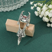 Gothic Punk Ring Rock Scroll Joint Armor Knuckle Metal Full Finger Claw Rings Halloween Unisex Adjustable Ring Vintage Jewelry