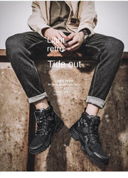 Camouflage Men's Boots Trendy Casual Workwear Shoes Medium Top Boots Retro Hiking Trekking Climbing Desert Boots Motocross Boots