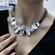 Punk Rhinestone Gothic Necklace Charm Beads Exaggerate Necklace Collarbone Chain Accessories Clavicle Chain Choker Gifts