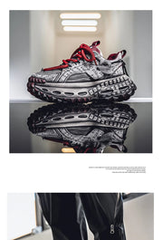 Gothic Style Trend Men Chunky Sneakers Street Fashion Men's Sports Shoes Comfortable Low Cut Casual Sneakers Male Heighten Shoes