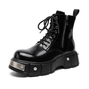 Men's High-Top Thick-Sole Height-Increasing Boots Trendy Metal Punk Style Oversized Boots High-Top Men's Footwear