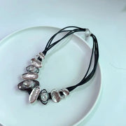 Punk Rhinestone Gothic Necklace Charm Beads Exaggerate Necklace Collarbone Chain Accessories Clavicle Chain Choker Gifts