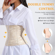 Women's Gothic Corset Waist Trainer Shaping Top with 3 Hooks and Bust Support Slimming Bodysuit for Layering or Outerwear Sty