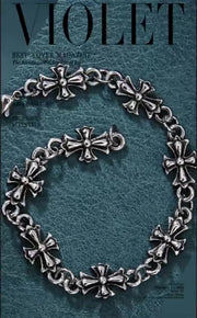 Gothic Punk Cross Chain Bracelets for Men and Women Retro Trend Halloween Party Personalized Bracelets Jewelry Accessories