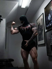 Gothic Metal Print Compression T-shirt Men Women Punk Streetwear Short Sleeve Fitness Top Slim Fit Gym Tee Y2k Aesthetic Unisex