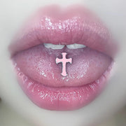 Multi-color Gothic cross tongue ring titanium steel piercing tongue jewelry cool punk style body piercing jewelry