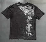 2000s Gothic T shirt Suffering Skeleton Print Top Y2K Angel Hip Hop Harajuku Street Plus Size Loose T shirt Fashion Clothing