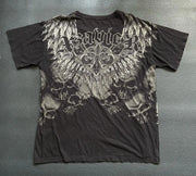2000s Gothic T shirt Suffering Skeleton Print Top Y2K Angel Hip Hop Harajuku Street Plus Size Loose T shirt Fashion Clothing