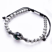 Gothic Men Eagle Claw Tiger Eye Natural Stone Bracelet for Men Stainless Steel Dragon Claw Beaded Bracelets Jewelry Gift