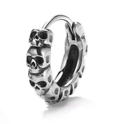 Gothic Full Skull Hoop Earrings Ghost Head Hypoallergenic Earrings Men\'s Cool Punk Rock Trend Jewelry