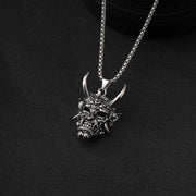 Gothic Prajna Mask Necklace for Women Men Hip Pop Punk Ghost Mask Choker DIY Jewelry Jewelry Making Pendant Accessories