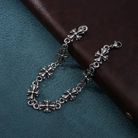 Gothic Punk Cross Chain Bracelets for Men and Women Retro Trend Halloween Party Personalized Bracelets Jewelry Accessories