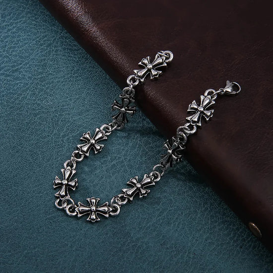 Gothic Punk Cross Chain Bracelets for Men and Women Retro Trend Halloween Party Personalized Bracelets Jewelry Accessories