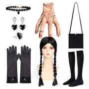 Gothic Style Black Dress Wensday Party Ball Gown Children Halloween Cosplay Adams Family Costume