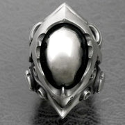 Gothic Punk Style Men's Gems Stone Rings for Men Women Open Adjustable Rings Engagement Wedding Jewelry Gifts Accessories