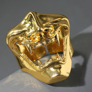 Gothic Teeth Vampire Ring For Men Women Retro Creative Hiphop Half Face Skull Mask Rings Punk Party Jewelry
