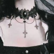 Neo-Gothic Black Sexy Lace Chokers Necklace for Women Fashion Retro Clavicle Chain Halloween Collar Y2K Decoration Jewelry Gifts