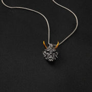 Gothic Prajna Mask Necklace for Women Men Hip Pop Punk Ghost Mask Choker DIY Jewelry Jewelry Making Pendant Accessories