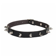 Black PU Leather Choker Necklace For Women Men Cool Punk Gothic Spike Biker Choker PU Leather Collar Studded Rock Necklace D4X5