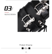 Gothic Style Black Platform Boots Bat Wings Sexy Clube Night Modern Boots Women Mid Calf Ankel Buckle Strap Plus Size 46