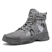 Camouflage Men's Boots Trendy Casual Workwear Shoes Medium Top Boots Retro Hiking Trekking Climbing Desert Boots Motocross Boots