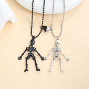 Gothic Luminous Skull Hollow Necklace for Women Fashion Halloween Skeleton Couple Pendant Necklace Party Jewellery Accessories