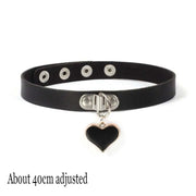 Pink Gothic Chain Necklace Leather Choker Party Punk Chokers Collar Goth Necklaces Women Black PU Kawaii Witch Rave Jewelry