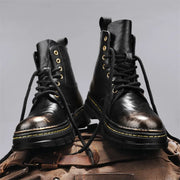 Men's Ankle Boots, Retro British High-top Men's Boots, High-quality Leather Shoes, 2025 New Style Outdoor Men's Motorcycle Boots