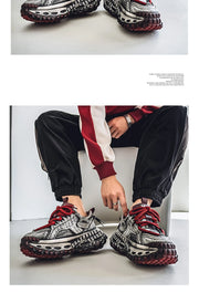 Gothic Style Trend Men Chunky Sneakers Street Fashion Men's Sports Shoes Comfortable Low Cut Casual Sneakers Male Heighten Shoes