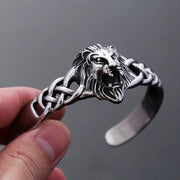 Gothic Vintage Domineering Lion Head Bracelet For Men 316L Stainless Steel Punk Hip Hop Opening Bracelets Fashion Jewelry Gifts