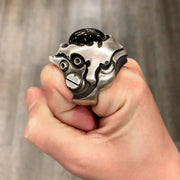 Gothic Punk Style Men's Gems Stone Rings for Men Women Open Adjustable Rings Engagement Wedding Jewelry Gifts Accessories