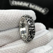 Gothic Vine Ring Silver Black Unisex Jewelry Punk Adjustable Open Band Vintage Victorian Style Gothic Subculture Fashion