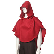 Medieval Hooded Cloak Coat for Men Medieval Cape Costume Adult Wicca Worship Pagan Monk Robe Role Playing Short Cape