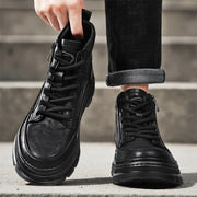 Men's High Top Boots Are Fashionable and Versatile Easy To Match with Lightweight and Non Slip British Style Men's Casual Shoes