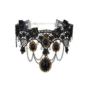 Gothic Style Choker Necklace For Women Personalized Lace Rose Blossom Neck Chain Niche Lolita Neck Accessory Halloween Jewelries
