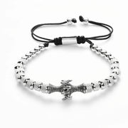 Gothic Men Eagle Claw Tiger Eye Natural Stone Bracelet for Men Stainless Steel Dragon Claw Beaded Bracelets Jewelry Gift