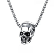 Gothic Skull Necklace for Men Women Stainless Steel Pendant Chain Halloween Jewelry Gift Gold Silver Black Plated
